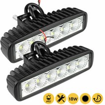 18w 6 LED 자동차 작업 조명 스포트라이트 방수 오프로드 SUV 트럭 헤드 라이트 램프 12V 24V 6000K 2 개, 한개옵션1, 02 Aluminum alloy housi