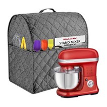 Kitchen Aid 믹서 커버 스탠드 믹서 방진 커버 액세서리 보관 포켓 및 손잡이 모든 틸트 헤드 및 볼 리프트 모델에 적합 (블랙 5.6-7.6L(6-8쿼트)에 적합), Gray, Gray