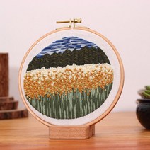 입체 풍경 나무 DIY 수제 자수 천 선물 인테리어 재료 틀 세트, 풍경 자수 2 (20 cm자수 스트레치)