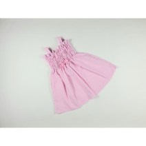 아동 여아 끈나시 체크 지지미 원피스