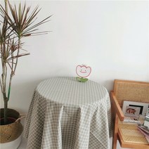 빈티지 리틀 프레쉬 플라워 소녀 하트 코튼 린넨 피크닉 천 사진 소품, 100x150cm, 그레이 체크