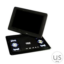 dvd플레이어 비디오 13 9 인치 휴대용 홈 자동차 vcd cd 게임 tv usb 회전 화면 원격 컨트롤러 us au eu 미디어, 블랙커스 플러그