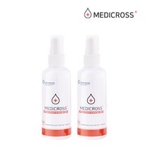 메디크로스 100ml X 2개 살균소독제 간편 휴대용 소독수 친환경, 1set+손소독제