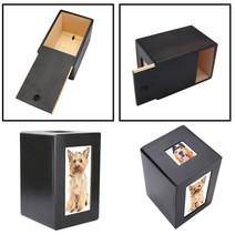 펫 유골함 나무 애완견 고양이 항아리 사진 casket 기념 1세트