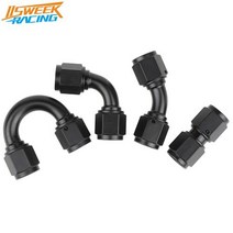 자동차연료펌프 범용 아노다이즈드 블랙 암암 스위블 피팅 연료 호스 어댑터 파이프 커넥터 시스템, AN12-180 Degree