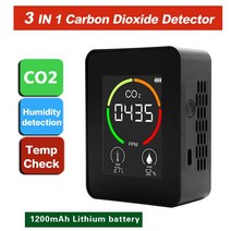 금속 탐지기 휴대용 Tuya 와이파이 7 In 1 공기질 감지기 PM2.5 C TVOC HCHO 온도 습도 AQI 시간 날짜 인쇄기 주 표시, 3 In 1 black