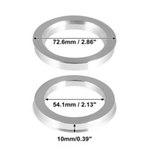 타이어보관XAutohaux 2 개 OD 60.1 73.1 72.6mm ~ ID 57.1 56.1 64.1mm 알루미늄 합금 자동차 허브 중심 링, 12 72.6-54.1