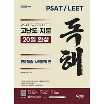 [밀크북] 시대고시기획 - 2022 최신판 PSAT/LEET 대비 고난도 지문 독해 20일 완성 (인문예술·사회문화 편)