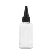 뾰족캡용기 30ml 50ml 60ml 75ml 80ml 100ml 오일병 염색약공병, 백색용기 타원형 검은색캡, 1개
