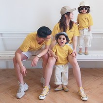 엄마딸커플룩 아빠아들커플룩 캔디 컬러 단체티 가족티 시밀러룩 나들이 소풍 사진촬영