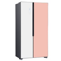 Haier 하이얼 21년 신모델 HRS472MNPW 글램글라스 세미빌트인 고급 인테리어 양문형 냉장고 436L, 민트블루(품절)