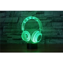 3D 홀로그램 팬 프로젝터 디스플레이 3d led 야간 조명 음악 동적 헤드셋 액션 7, 7 컬러 터치 변경