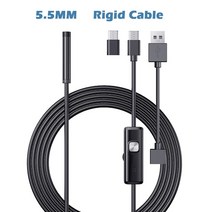 5.5MM 7MM 내시경 카메라 3 인 1 c타입 마이크로 USB 미니 렌즈 파이프 검사 6led IP67 방수 안드로이드, 04 5.5MM Rigid Cable_01 1m