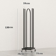 정리대 보관함 옷가게 옷걸이 보관랙 이동식, 성인 블랙 라지 사이즈:길이 35 높이 130cm