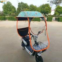 오토바이캐노피 오토바이스크린 스쿠터차양막 전기 자전거 캐노피 소형 자외선 차단 비 방패 바람막이 배, 04 Withrear view mirro4