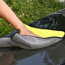 아워리빙 극세사 양면 세차타올 드라잉타월 55g 30cmX30cm, 옐로우, 1개