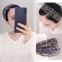 금사 펄 꽃레이스 헤어밴드