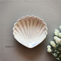 북유럽 진주 조개 세라믹 욕실 신혼부부 선물용 샴푸 비누 컵 칫솔 디스펜서 세트, 비누 그릇