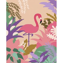 행운을 가져다주는 홍학 (캔버스) DIY그리기 40x50, 단품