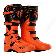 바이크부츠 Motocross Enduro 전문 레이싱 부츠 오토바이 오프로드 Bottas 모터 보트 신발 ATV MTB 롱, 03 T2 Black Orange