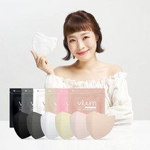 비움(viuum) 국산 새부리형 KF94 비움 에코브리즈 오나미마스크 컬러마스크 대형 중형 100매, 화이트 중형 50매 + 핑크 중형 5