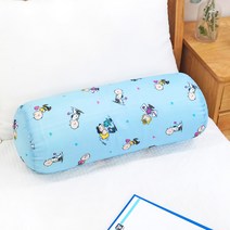 스누피 시어서커 시원한 애착 원통 미니 쿠션, 블루