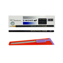 톰보 MONO 4B연필 12p + 피스코리아 201 컷터칼 세트, 랜덤발송(컷터칼), 9세트