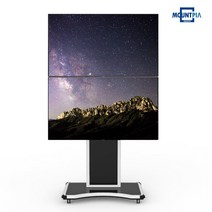 마운트피아 MPS-22 멀티 듀얼형 세로형 이동식티비거치대 42-75인치, 실버, 유리선반, 카메라선반