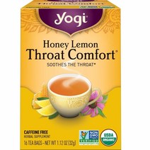 Yogi Tea 허니레몬 목건강 차 Honey Lemon Throat Comfort 16개입x6팩, 1개