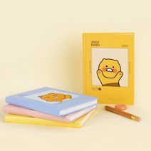카카오 2023 양장 다이어리 라이언/어피치/춘식이 한정판 스티커 2매 일정기록 스케줄 관리 경조사 체크 일기 사무실 수업시간 정리, 145997 라이언