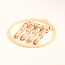 프랑스 우든레그 스탠드 고급 루네빌 자수 자수틀, 플랫 네 다리+24cm 플라스틱 자수 붕대