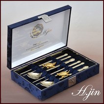 현진 황제 금거북 티타늄 수저세트, 1세트, 6p (숟가락 2p, 젓가락 2p, 받침 2p) +케이스
