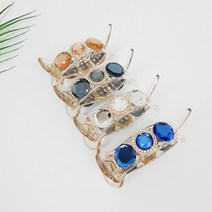 샤이닝 큐빅 유리 글래스 보석 올림머리 반묶음 똥머리 원형 헤어 집게핀