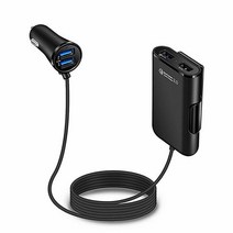 넥스원 차량용 연장형 4포트 USB 시거잭 고속충전기, NX-380, 블랙