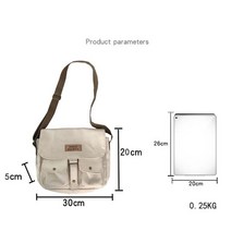 데일리 여성 가방하라주쿠 캔버스 숄더 백 지퍼 핸드백 솔리드 컬러 크로스 바디 스쿨 메신저 쇼핑백