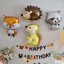 [파티조엘] 숲속 친구들 풍선_고슴도치 너구리 다람쥐 여우 동물풍선 생일파티, 이탈리아, 고슴도치