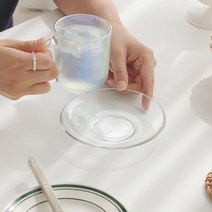 투명 유리 소서 1P 13.5cm 글라스 찻잔 받침 잔받침 컵받침