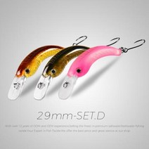 낚시 미끼 BEARKING 3 개 세트 당 29mm 42mm 루어 송어 미니 크랭크 베이트 Wobbler 태클 미노 인공 하드, 29mm-Col.D