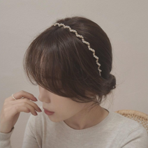 초콜리트쥬얼리 티아라 심플 미니 진주 포인트 헤어밴드 머리띠 3컬러
