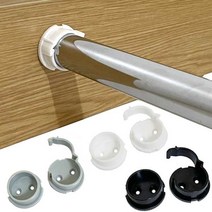 가구가구또가구 p원형잠금소켓 set 25파이 원형소켓 잠금소켓 옷걸이봉, p원형잠금소켓Set(블랙) 1세트