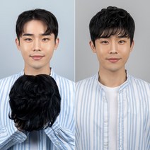 블링하이 ABC 전체가발 5종 쓰기쉬운 트렌디한 남자머리 패션가발 남자, 1개, 5. 시스루 댄디펌 L 자연검정