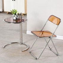 의류매장 편집샵 사진촬영 투명의자 아크릴 플라스틱 크리스털 북유럽 접이식 체어, 2리터 티 테이블(의자색메모에남겨주세요)