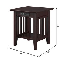 AFI 에스프레소 충전 스테이션이 있는 미션 엔드 테이블 정품보장, Espresso