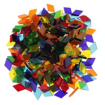 QDY 250 조각 DIY 공예 14mm 색상 투명 유리 모자이크 타일 모듬, 1개