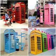 우체통 우편함 택배함 소포함 레트로 단철 영국 전화 부스 사서함 모델 크리 에이 티브 장식 바 카페 사물함, 파티션 추가