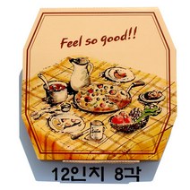 코디마트 팔각 8각 피자박스 A형 기성 포장 배달 1박스, 100개, 12인치(305x305)