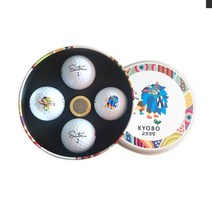 JUW109FEF 세인트나인 X 골프공 TIN-111 골프용품 4구 판촉물, 상세설명 참조, 영 컬러_금장