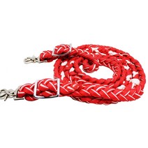 말 브레이드 폴리 나일론 로프 웨스턴 배럴 고삐 압정 터키석 607241, 상세내용표시