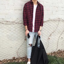 남성 셔츠 긴팔 오버핏 캐주얼 간절기 패션 선물 대학생새학기선물 데일리룩패션 -72394EA