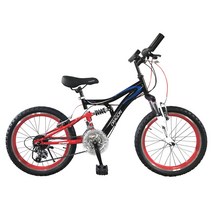 지멘스 드래곤 20인치 풀서스펜션 21단 MTB 자전거, 블랙레드